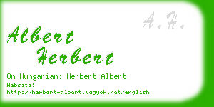 albert herbert business card